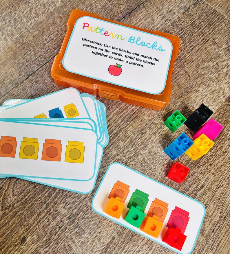 Preschool Pattern Block Busy Box – Montessori Learning Game ...