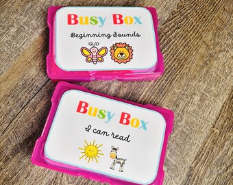 Phonics Busy Box | Beginning Sounds & Early Reader Activity | Preschool Reading Game | Kindergarten Homeschool Learning Toy | Travel Toy