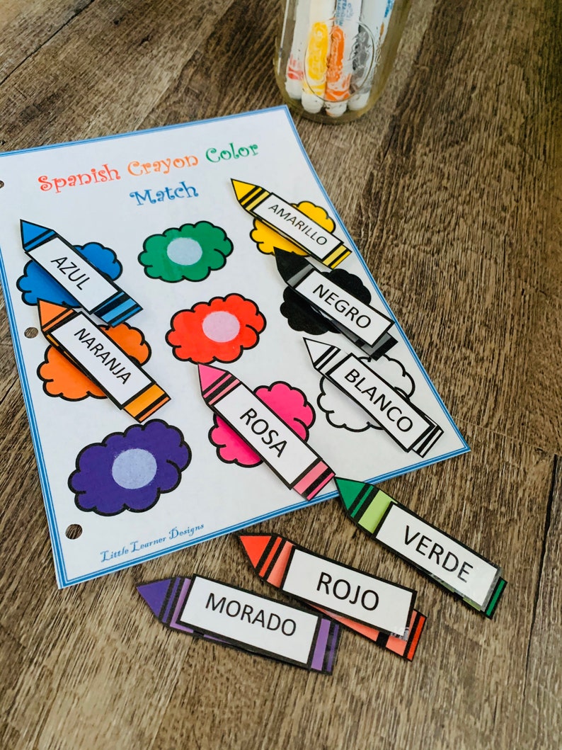 Spanish Color Matching Game Preschool Kindergarten Learning Etsy Spanish color matching game preschool kindergarten learning etsy