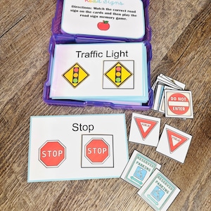 Road Safety Busy Box – Traffic Sign Matching Game, Preschool & Kindergarten Safety Learning Activity