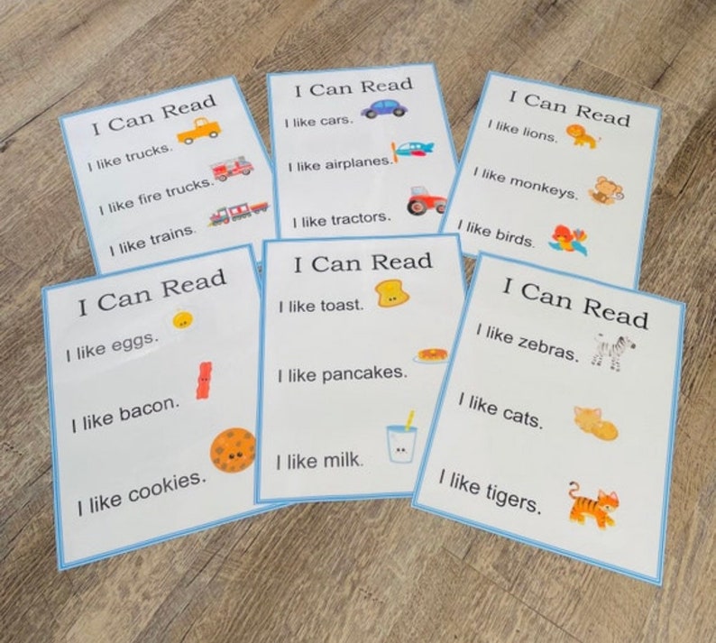 Kindergarten Reading Game Printable Reading Games I Can Read Etsy