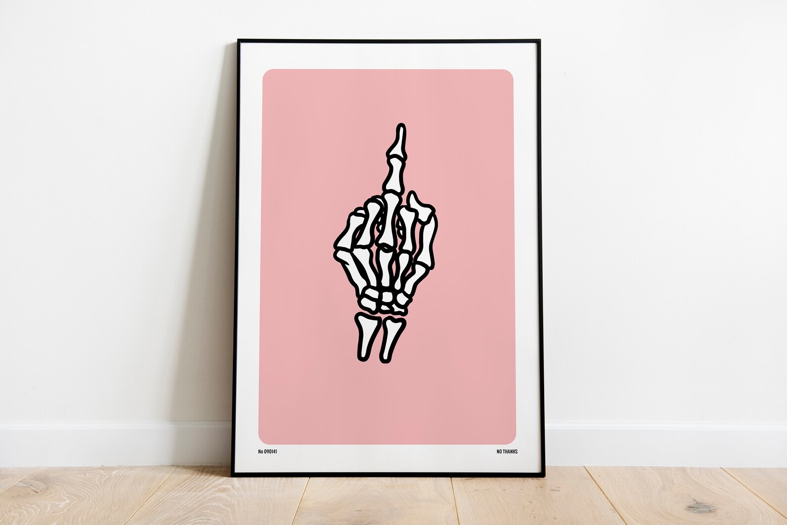 Skeleton Middle Finger Graphic Artwork / Simple Line Art ...
