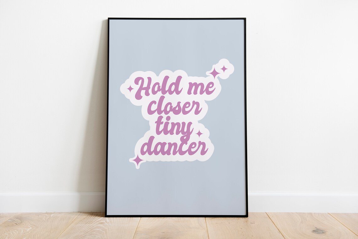 Tiny Dancer Poster Elton John Typography Graphic Print | Etsy