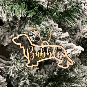 Custom Personalized Dachshund Ornament l Weiner Dog Ornament l Dachshund Christmas Ornament l Dachshund Gift l Dachshund Mom