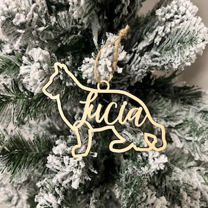 German shepherd glass christmas ornament