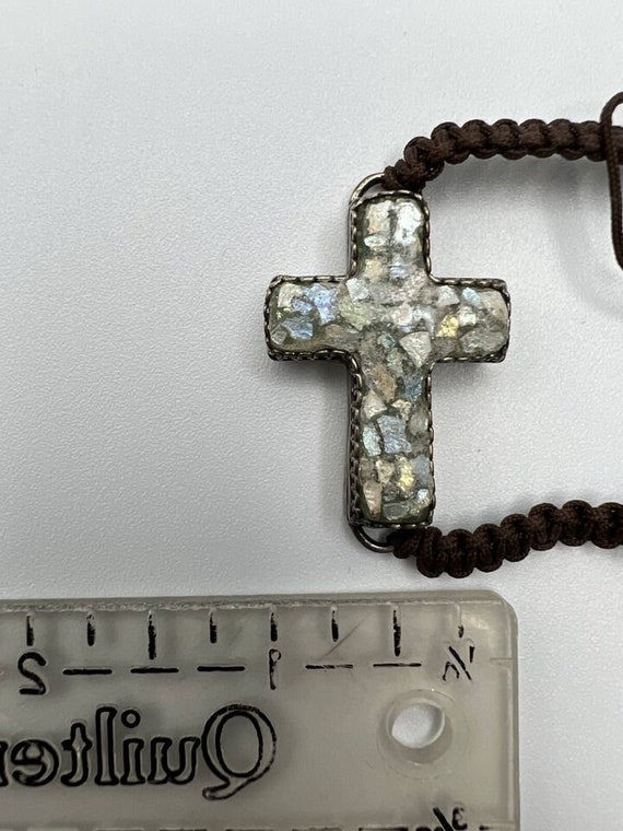 Mosaic Cross corded Bracelet marked Israel 925 - image 7