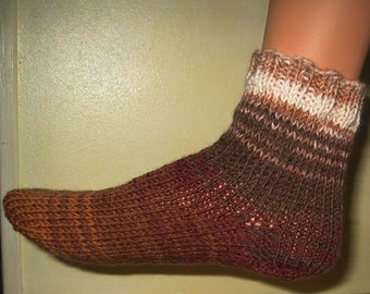 Hand-knitted~8-fold wool socks stockings sneakers~shoe size 34-35~unisex~made of Super Soxx 8-ply 75% virgin wool