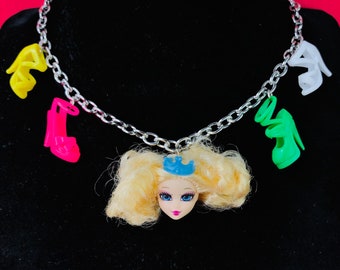 barbie head necklace