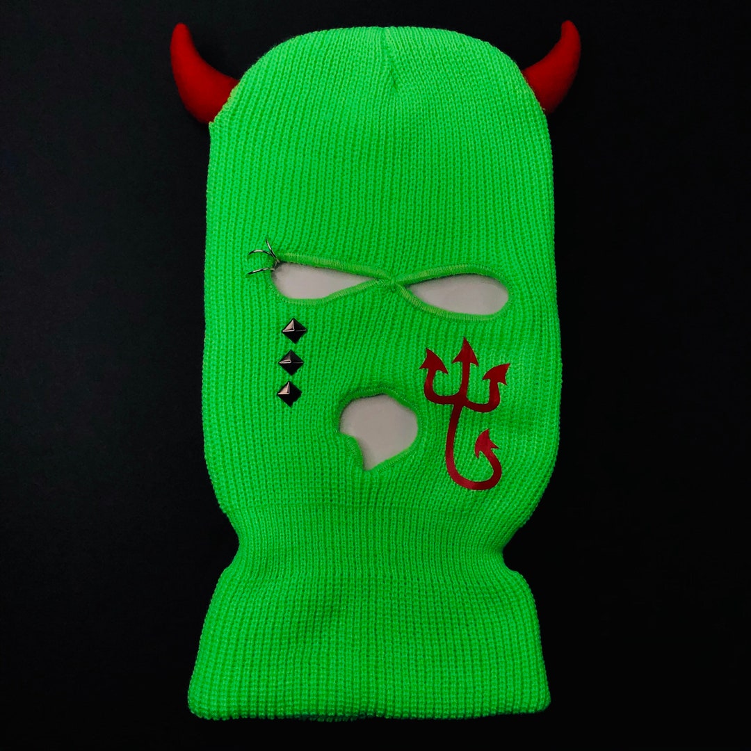 Unisex Super Sick CRY DEVIL Ski Mask Halloween Skimask Devil Horns