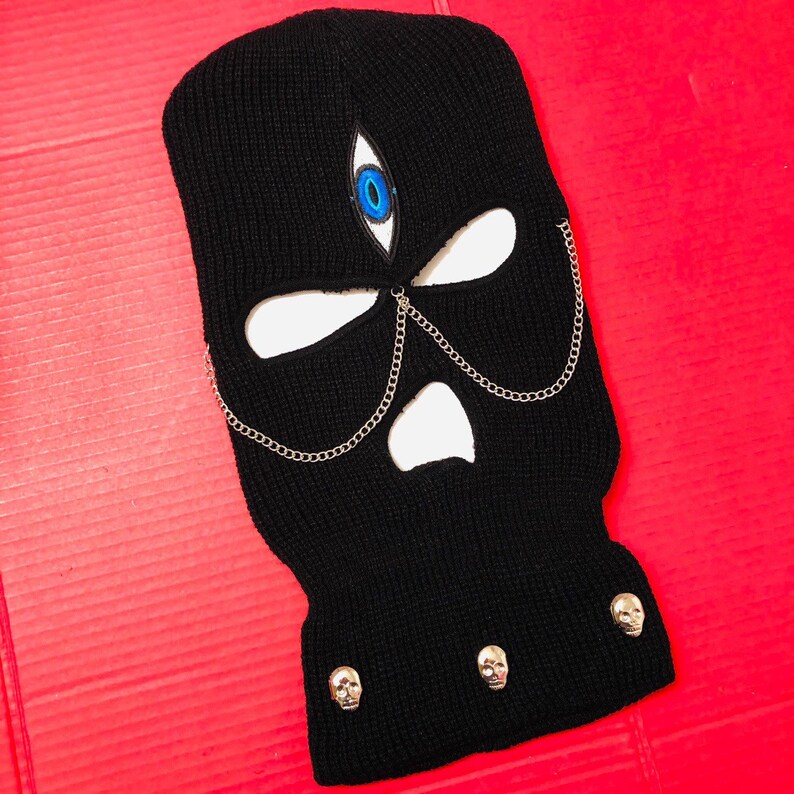 Eye Ski Mask Blue Eye Chains Ski Masks Monster Skimask Goth Etsy