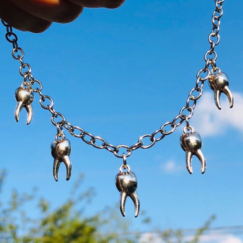 Teeth Choker Tooth Necklace Chunky Necklace Stainless Steel Etsy