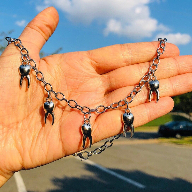 Teeth Choker Tooth Necklace Chunky Necklace Stainless Steel Etsy