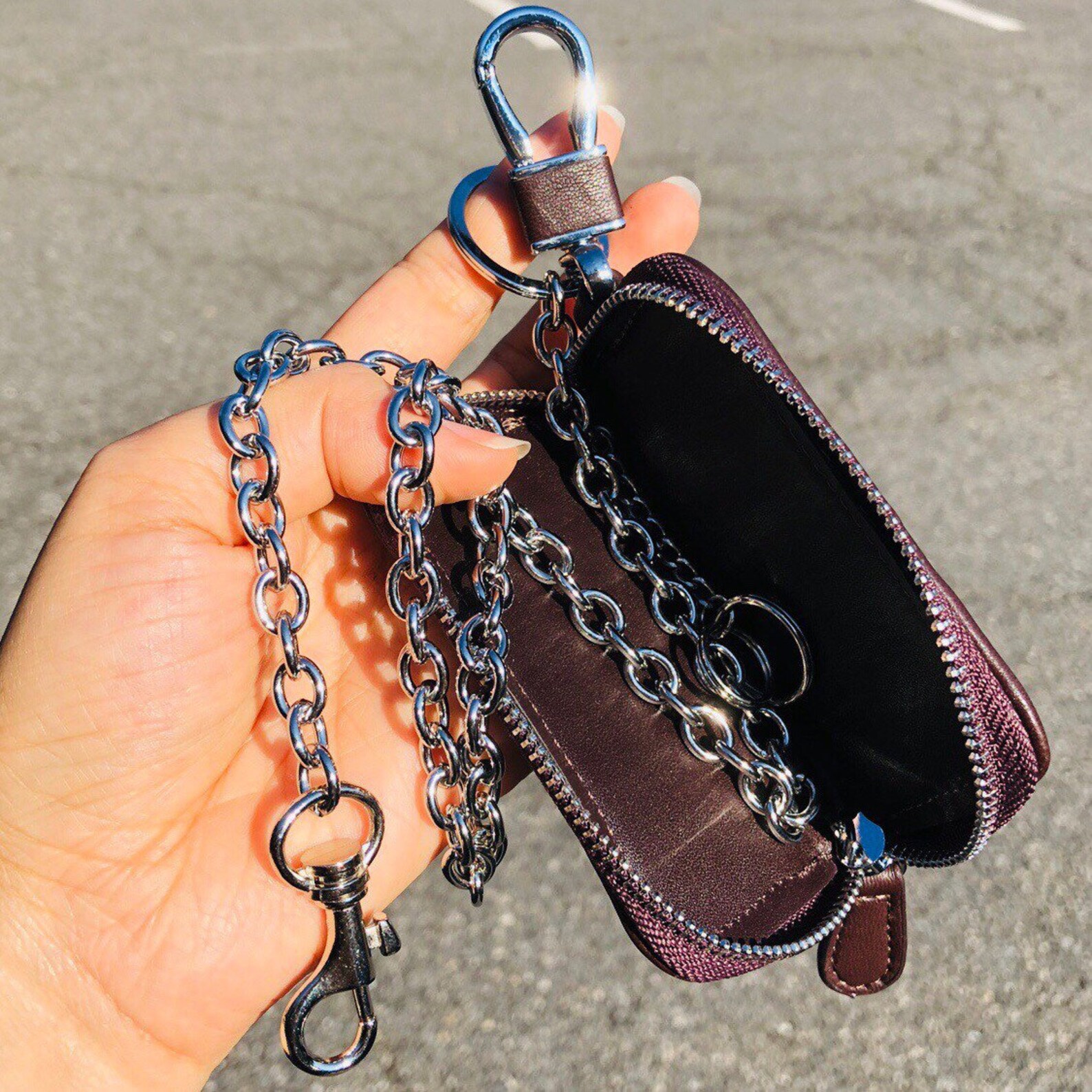 Key Holder Keys Bag Key Organizer With Stainless Steel Wallet Etsy