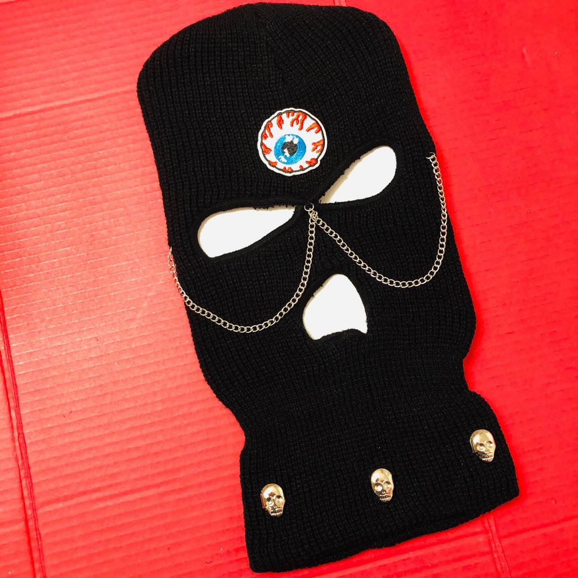 Eye Ski Mask Blue Eye Chains Ski Masks Monster Skimask Goth Etsy