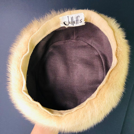 Vintage 1950s Jelleff’s Fur Hat Cap fascinator St… - image 3
