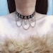 Cross Skulls Choker Link Chain Choker Grommets Choker Eyelets Choker Black Strap Choker PU Leather strap collar Punk Gothic Skulls Choker 