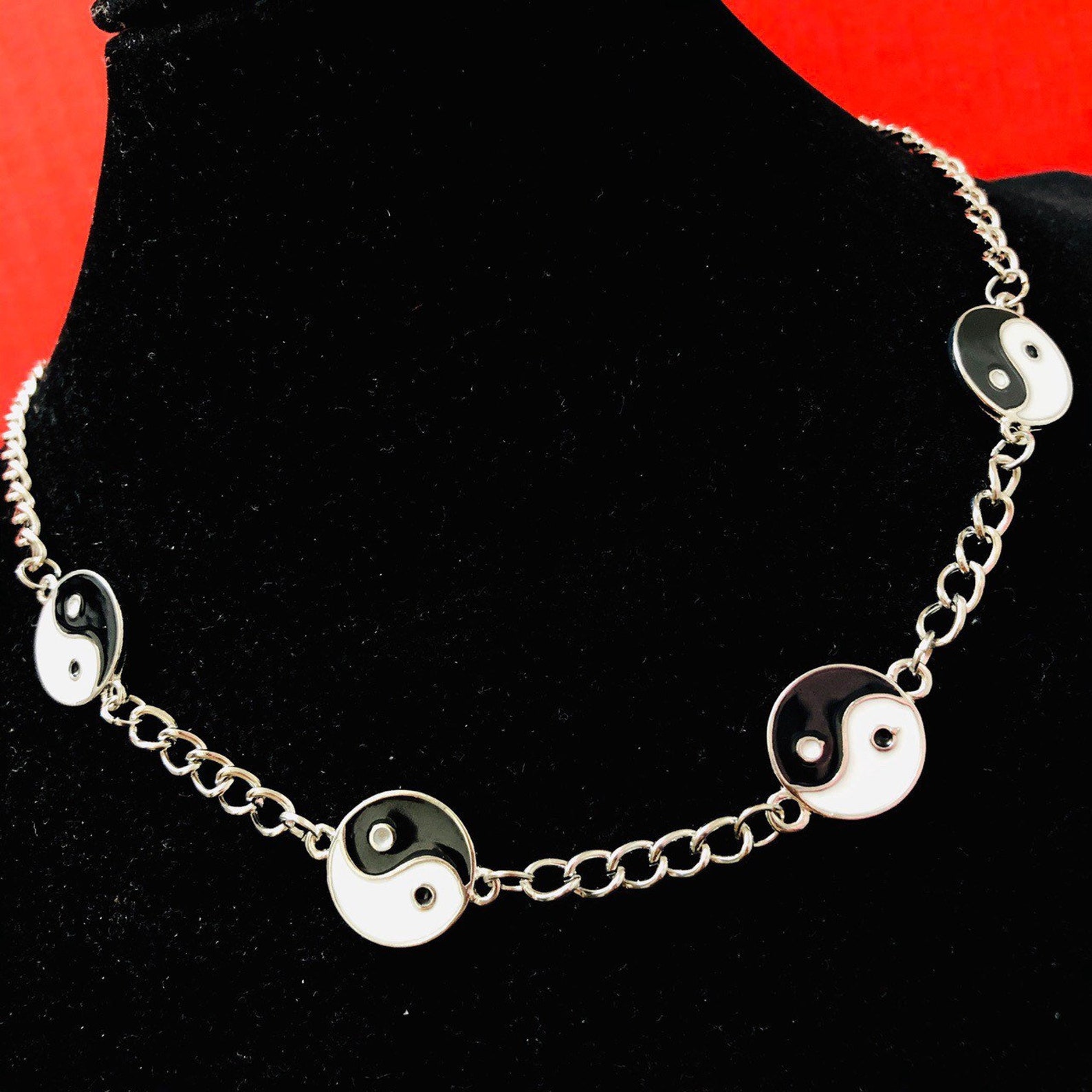 Yin Yang Necklace Yin Yang Choker Yin Yang Chains Necklace Etsy