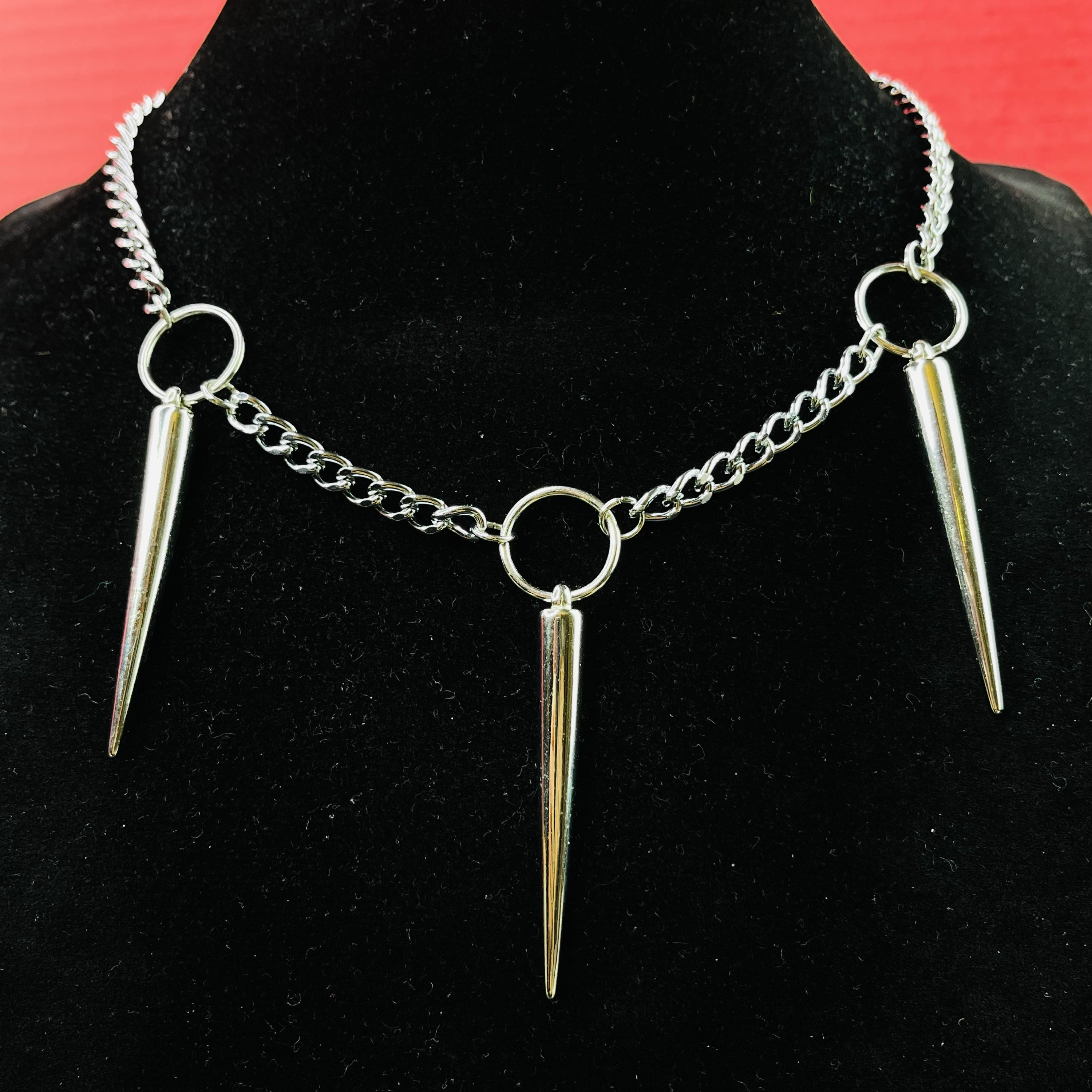 Punk Style Black Spikes With Chains For Decoration - Temu