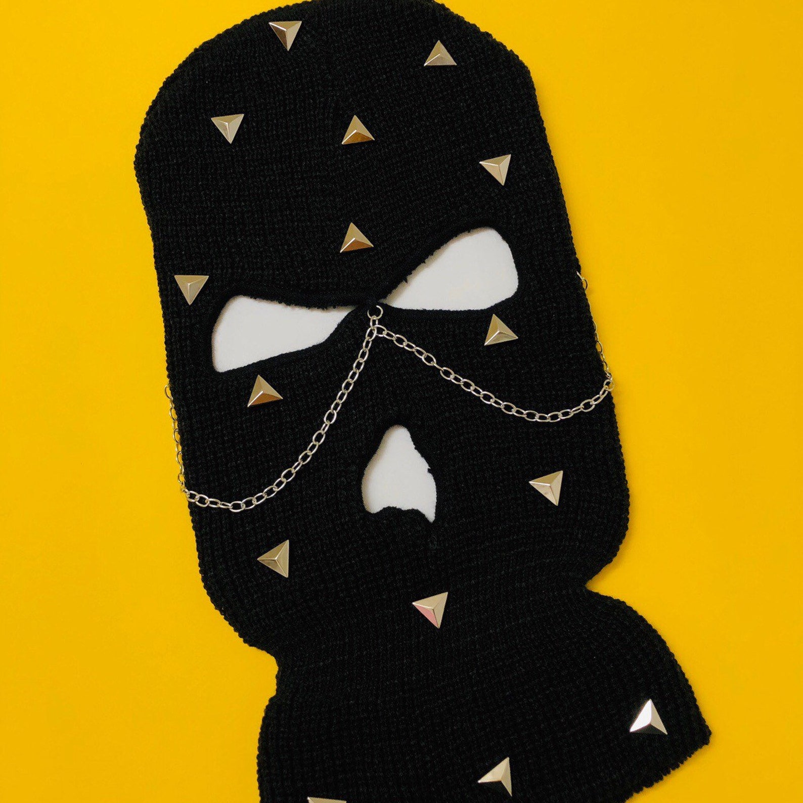 Punk Studded Ski Mask Triangle Studs Skimask Chain Skimask Etsy