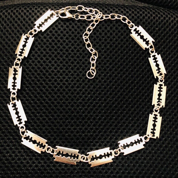 Super Sick Razor Link Chain Choker Necklace | Etsy