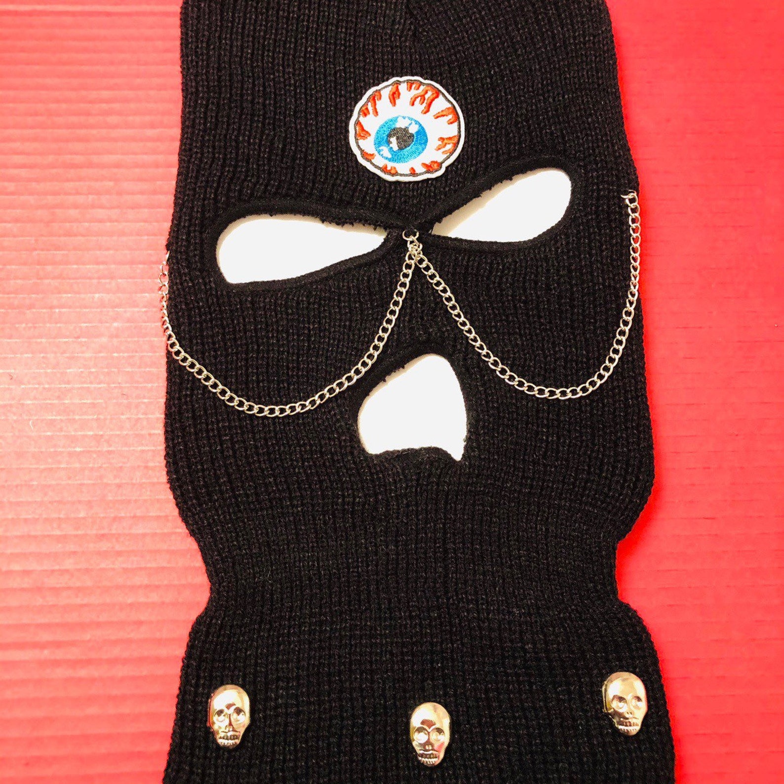 Eye Ski Mask Blue Eye Chains Ski Masks Monster Skimask Goth Etsy