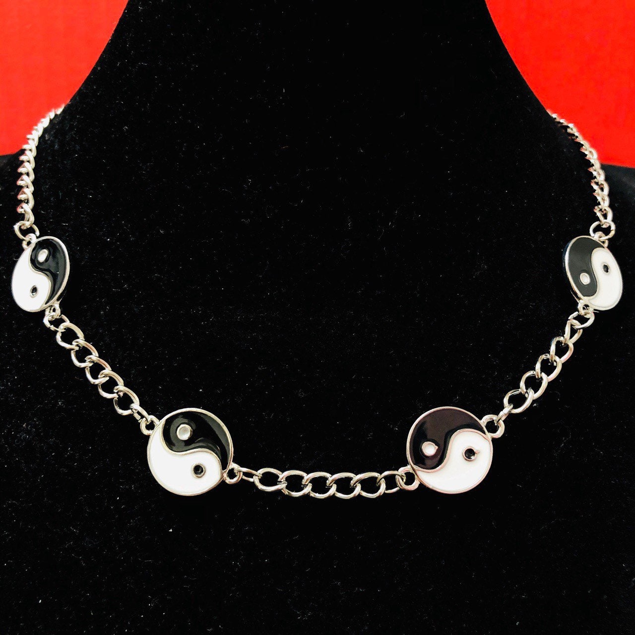 Yin Yang Necklace Yin Yang Choker Yin Yang Chains Necklace Etsy