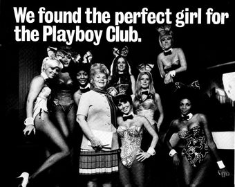 1969 Playboy Bunnies In Uniform- Ears- Manpower Original 13.5 * 10.5 Magazine Ad