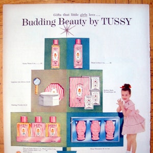 1955 Tussy Budding Beauty Gifts 4 Young Girls-Original 13.5 * 10.5 Magazine Ad