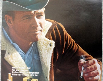 1968 Marlboro Man Country Stetson Leather Jacket Original 13.5 * 10.5 Magazine Ad