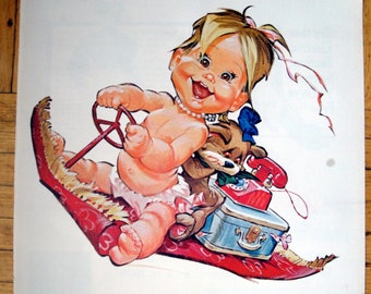 1963 Betsy Baby Girl- Zauberteppich-Glocke Telefon-Original 13,5 * 10,5 Magazin Ad
