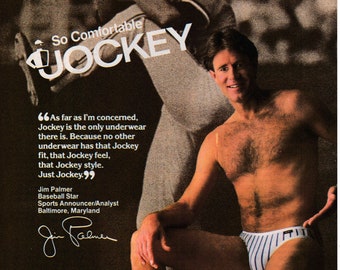 1989 Jim Palmer Baltimore Orioles Jockey Underwear Original Magazine Ad