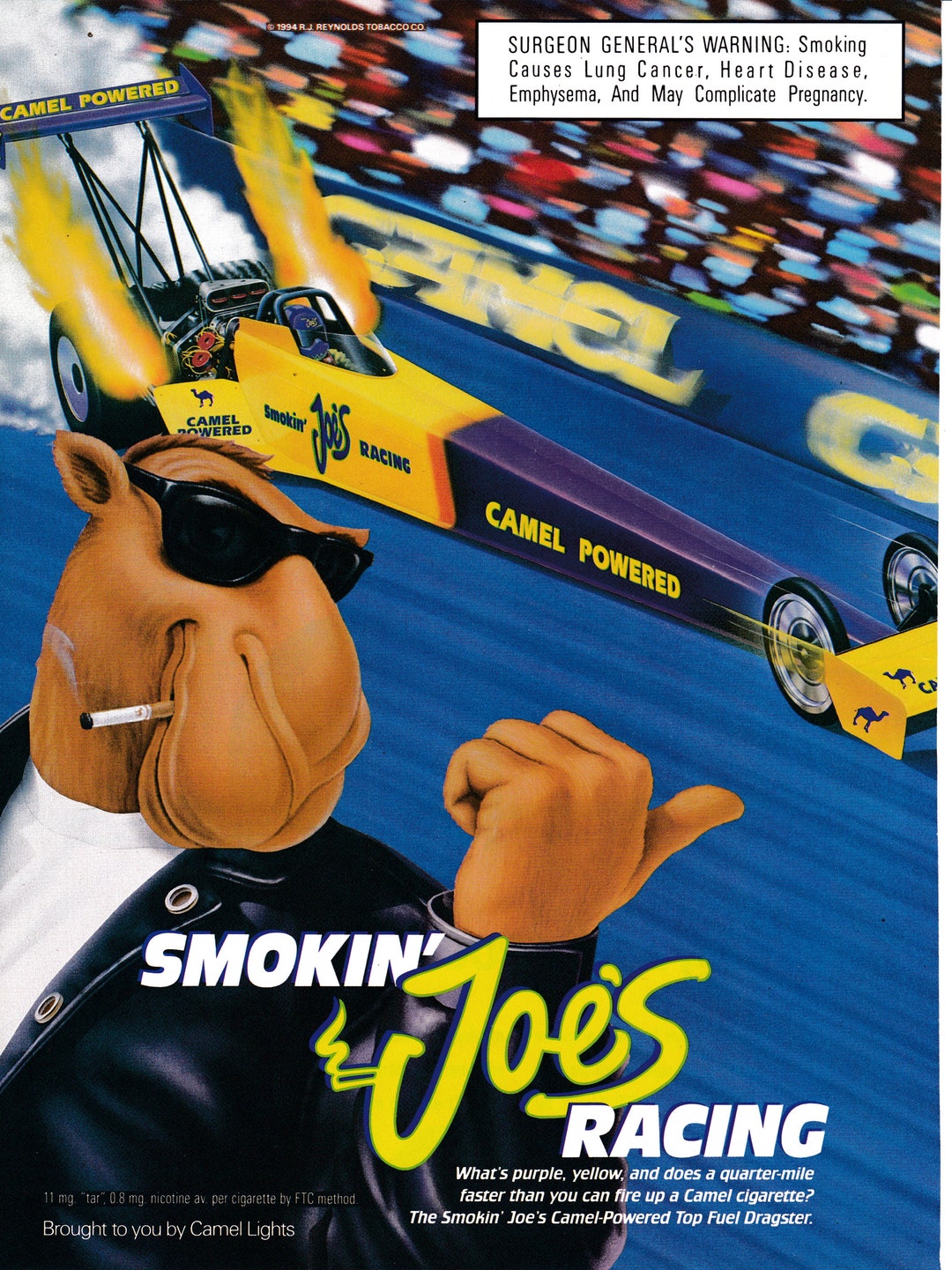 1994 JOE Camel Smokin Joes Drag Racer Tobacco-cigarette-original ...
