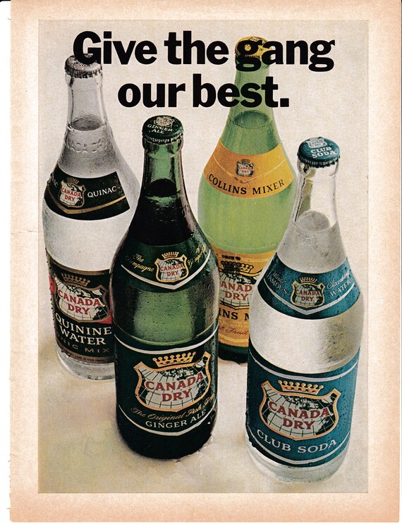 1966 Kanada Dry Collins Mixer Quinin Wasser Club Soda Flasche Etsy