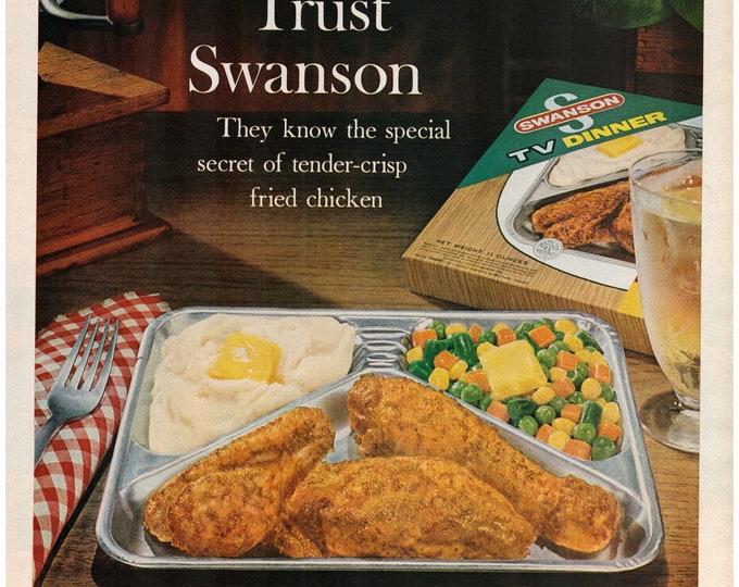 1961 Swanson TV Dinner Fried Chicken Frozen Original 13.5 - Etsy
