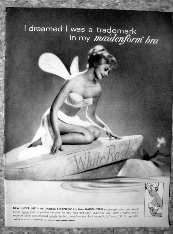 1962 Maidenform Bra-i Dreamed Trademark White Rock-original 13.5 10.5  Magazine Ad -  Canada