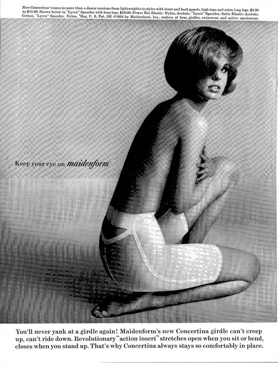 1964 Maidenform Concertina Girdle original 13.5 10.5 Magazine Ad