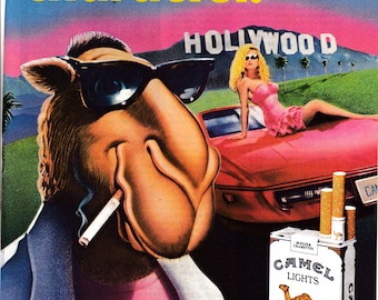 1988 JOE Camel-Sexy Blond on Hood of Corvette-Original Magazine Ad