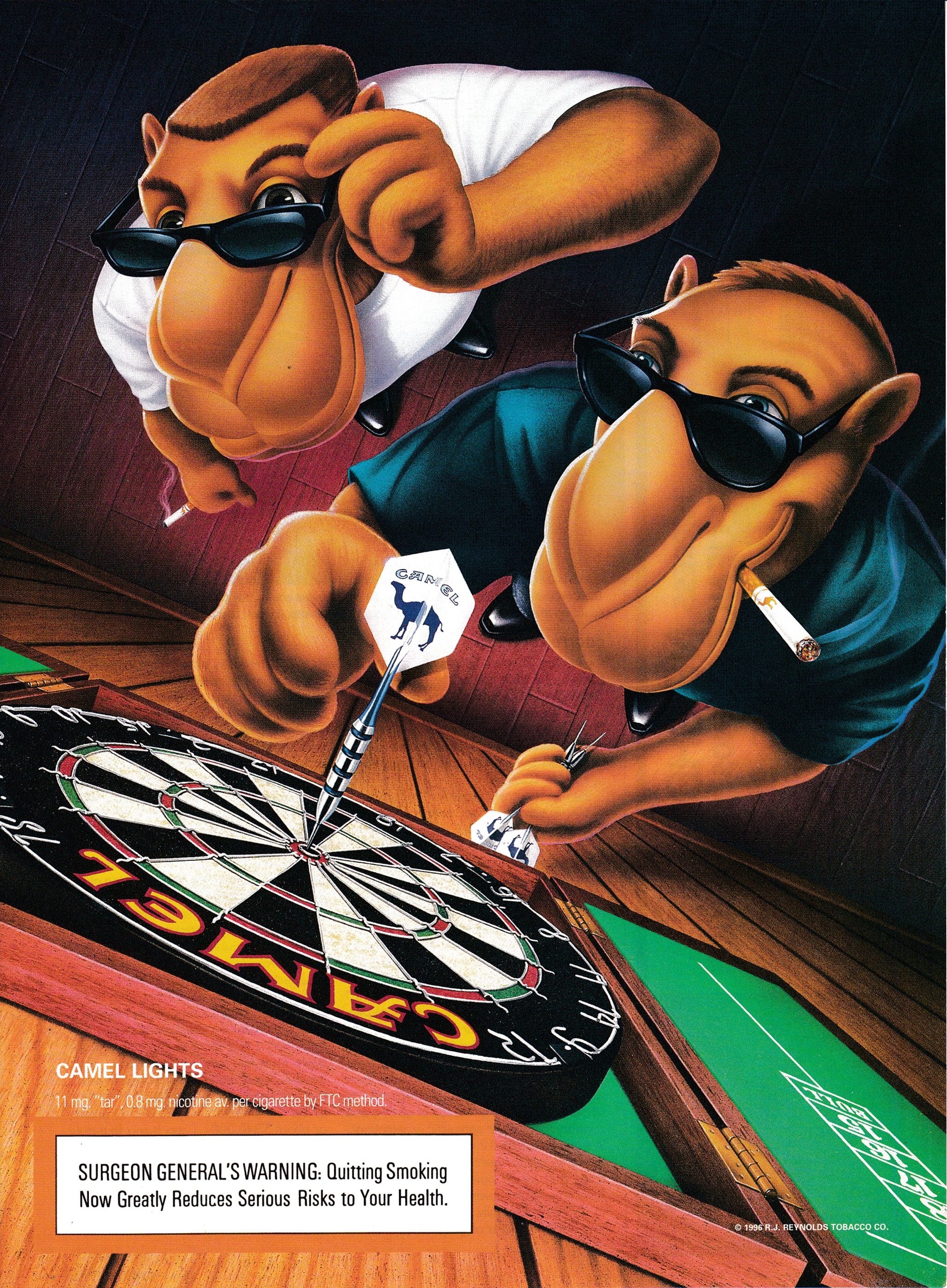 1996 JOE Camel-2 Joe's Dart Board Tobacco-cigarette-original Magazine Ad