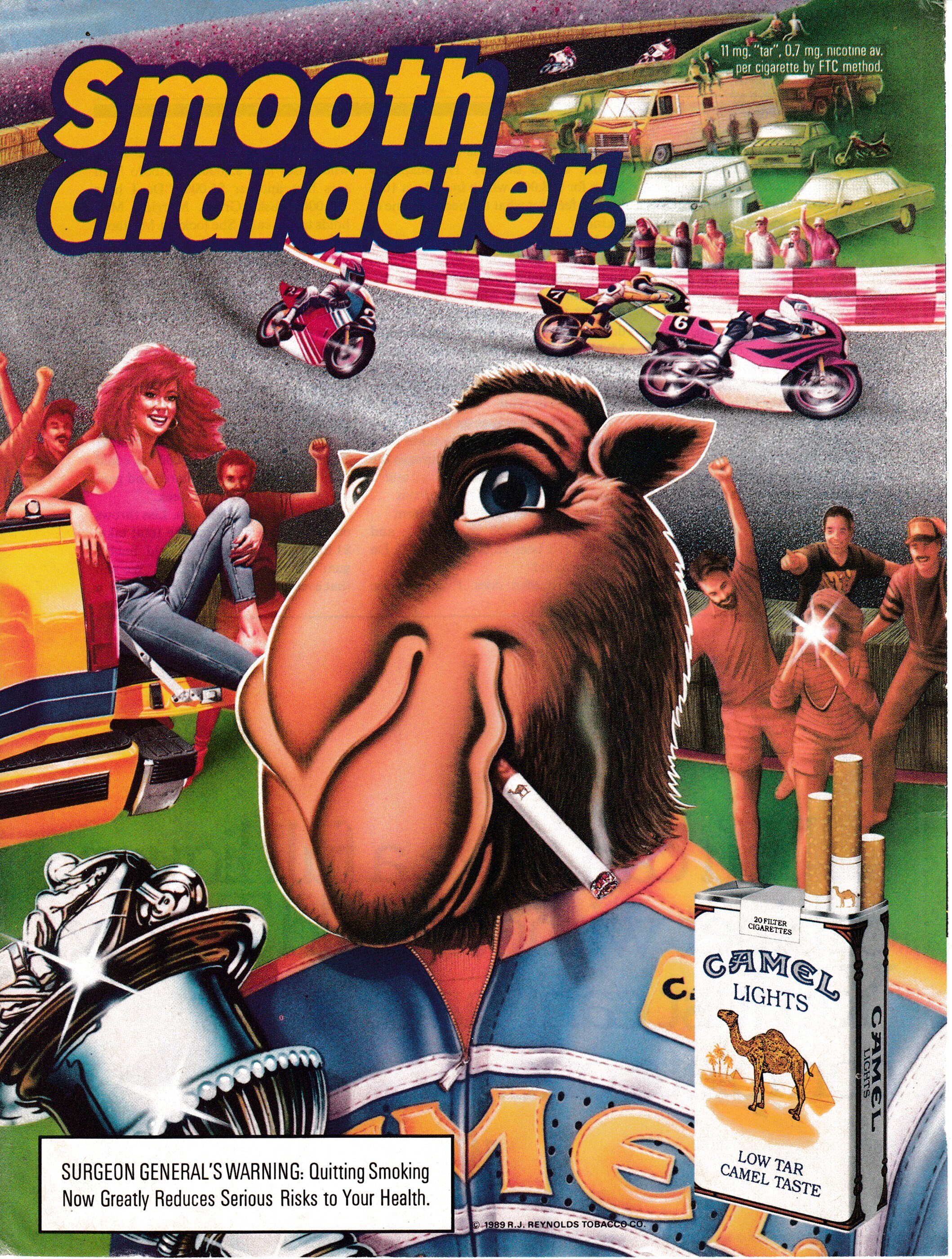 1994 JOE Camel-Motorcycle Racing Scene-Cigarette Original Magazine Ad