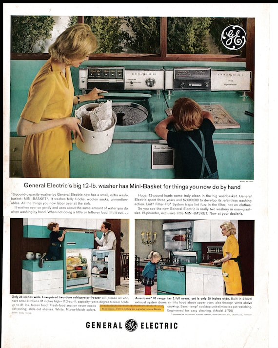 taxi Aap Potentieel 1963 GE wasmachine droger koelkast vriezer bereik-origineel - Etsy Nederland