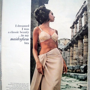 1964 Maidenform Bra Vintage Ad, Advertising Art, Magazine Ad, 1960's  Lingerie, Print Ad, Great to Frame. 