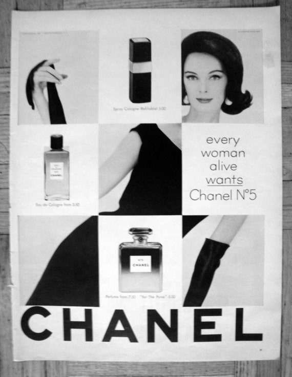 1962 Chanel No 5 Perfume-Lo que toda mujer viva quiere-Original