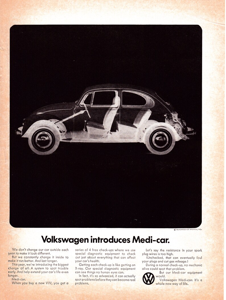 1969 Vw Kafer Medi Auto Volkswagen Original 135 10 5 Etsy