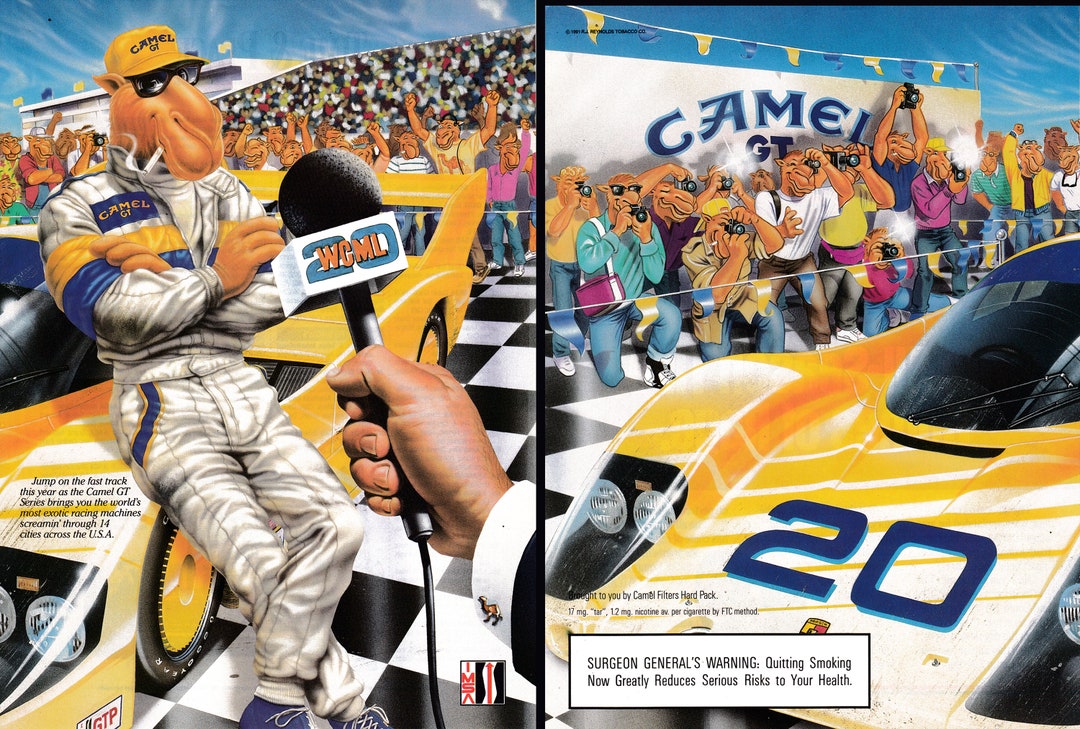 1991 JOE Camel-gt Race Car + Driver-tobacco-cigarette-original 2 Page ...