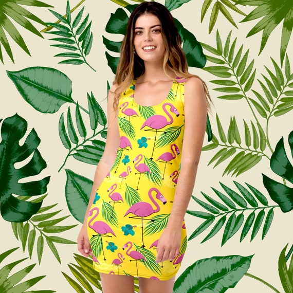 Retro flamingo dress sale