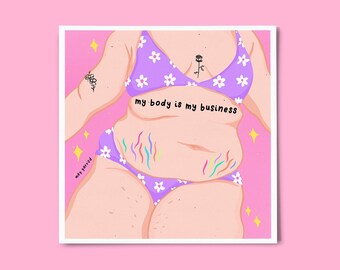 Non-Binary Print ~ Nude Body Positive & Self Love Art Affirmations
