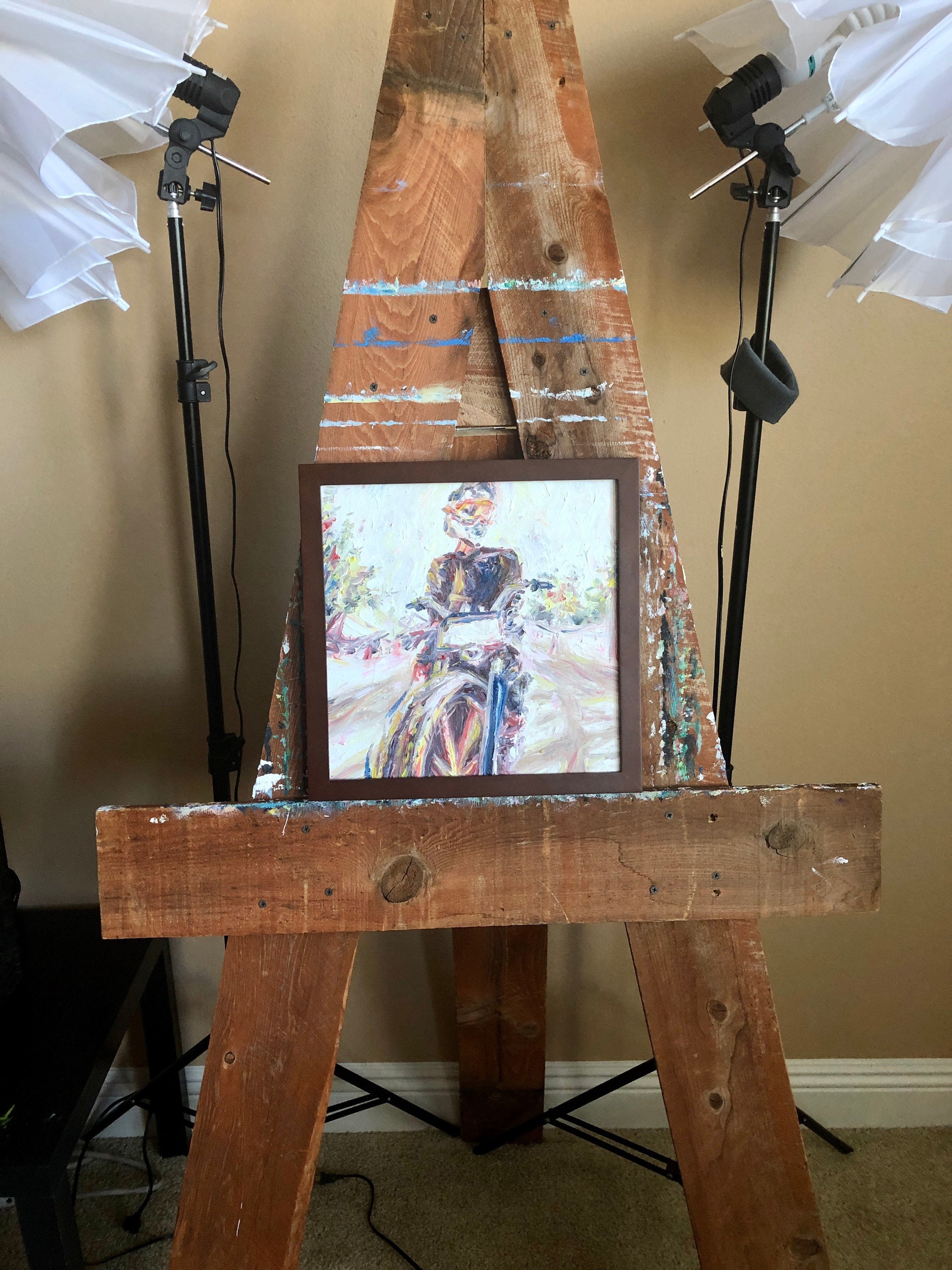 Original Framed Motocross Oil Painting Etsy