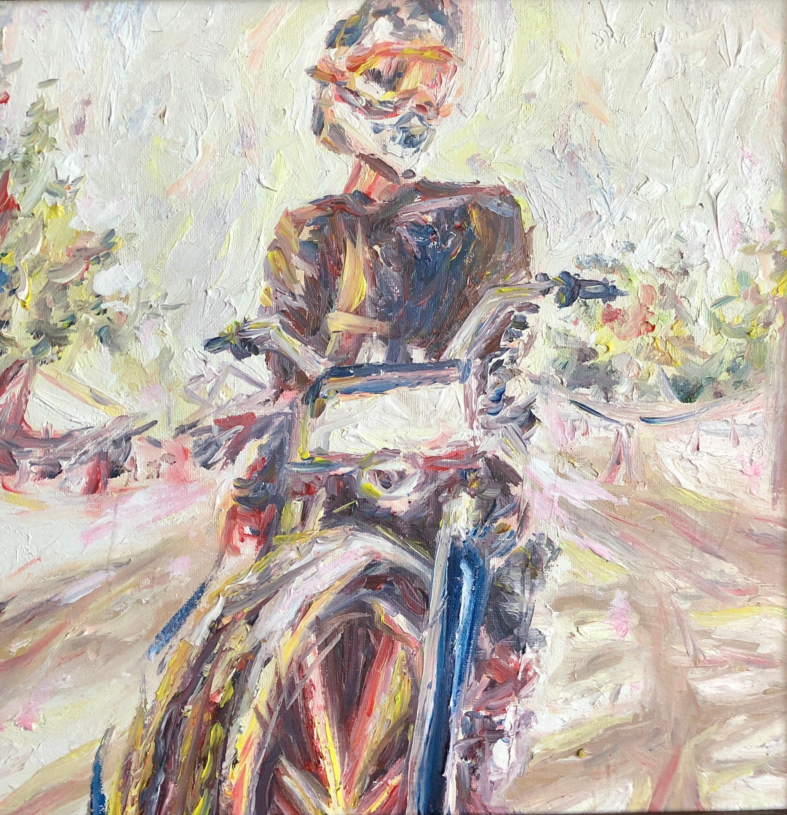 Original Framed Motocross Oil Painting Etsy