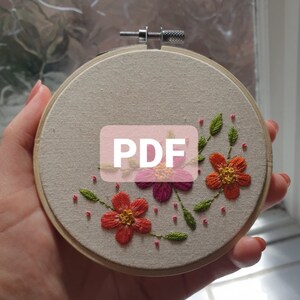 Floral embroidery hoop PDF - &#39;Samara&#39; design