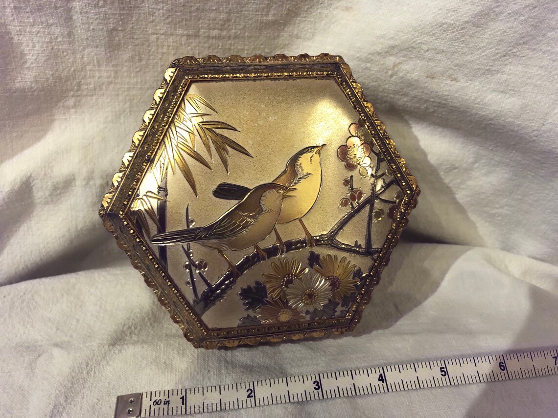 Original Vintage Chokin Art Collection Music Box Etsy